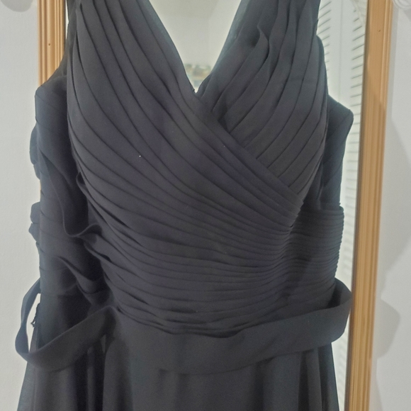 A-Line/Princess Off-the-Shoulder Floor-Length Chif - Picture 12 of 13